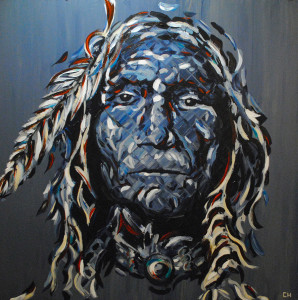 Native American indian chief portrait painting