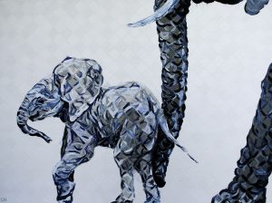 mother elephant and baby painting hanavich