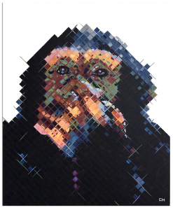 Speak no evil monkey painting by Charlie Hanavich