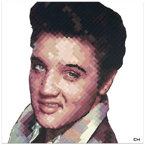 Elvis Painting portrait by Contemporary Painter Charlie Hanavich