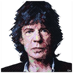 Painting portrait of Mick Jagger by artist Charlie Hanavich