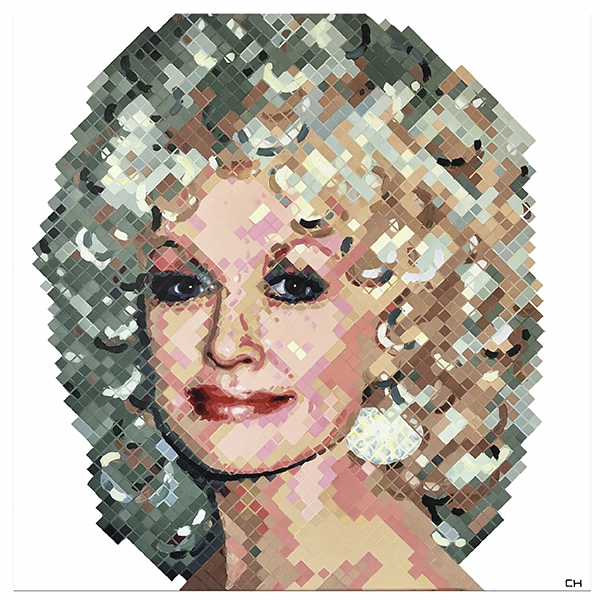 Dolly Parton Portrait Paining by artist charlie hanavich
