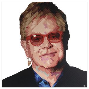 Elton John Portrait Painting by Atlanta Artist Charlie Hanavich