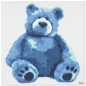 Blue Teddy Bear Painting by Atlanta Artist Charlie Hanavich