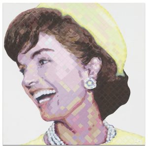 Yellow Jackie Kennedy Portrait Painting by Atlanta Artist Charlie Hanavich