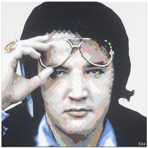 Elvis The King Presley Painting by Atlanta Artist Charlie Hanavich